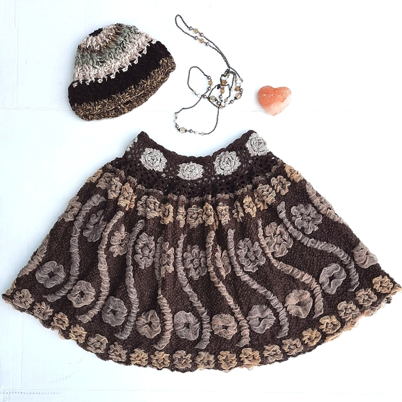 Crocheted Skirt in Neutrals - Picture 2 of 5
